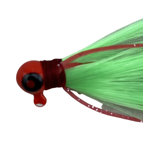Paps Hair Jig 5 Pack Red Head Green Tail 1/16 Ounce