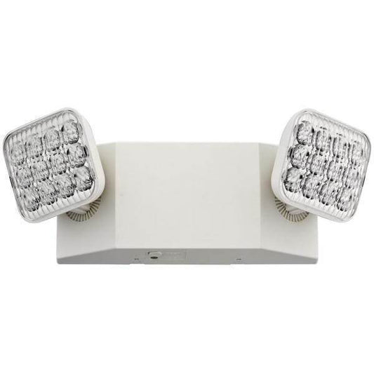 2-Light Plastic White LED Emergency Fixture Unit with Adjustable Optics Damaged Box-emergency lights-Tool Mart Inc.
