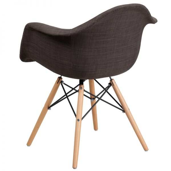 Flash Furniture Alonza Series Siena Gray Fabric Chair with Wood Base