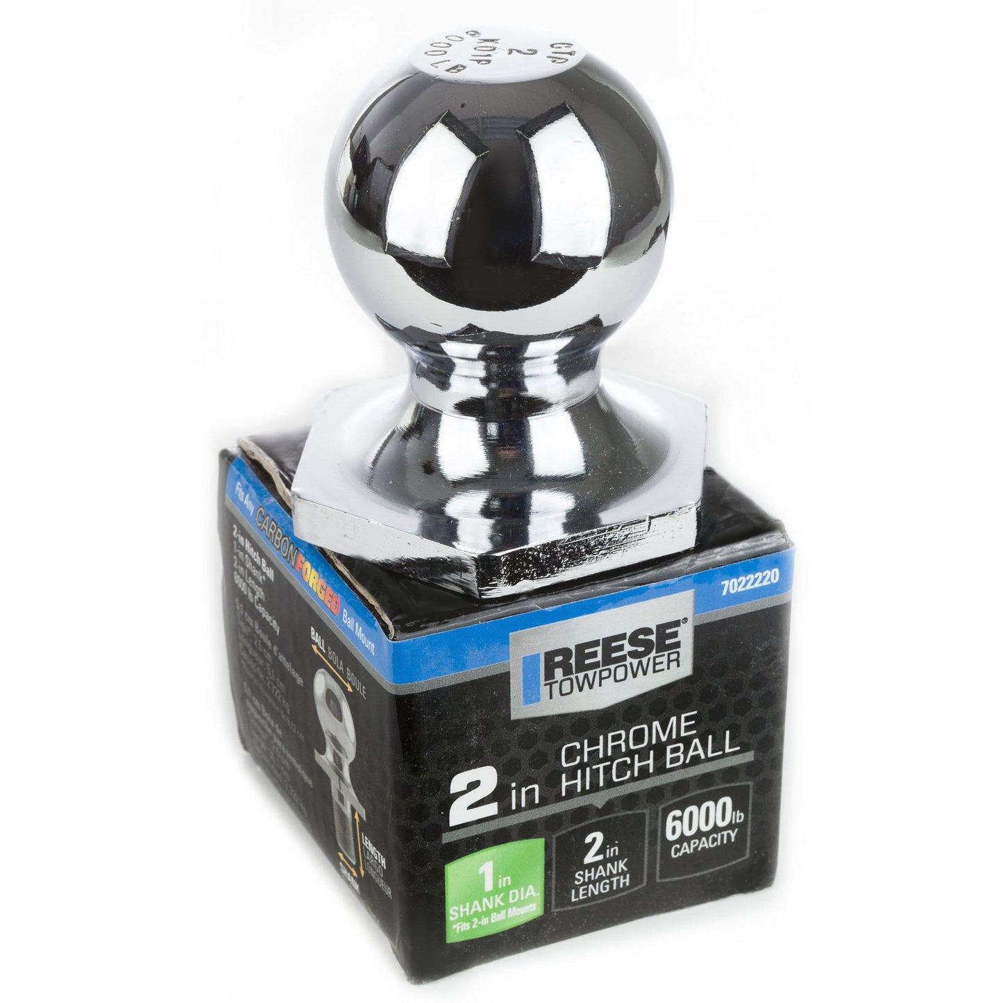 Reese 6000 Pound Reciever Chrome 2 Inch Hitch Ball
