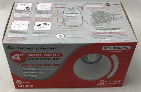 4 in. GU10 Matte White Baffle Recessed Kit Damaged Box-recessed fixtures-Tool Mart Inc.