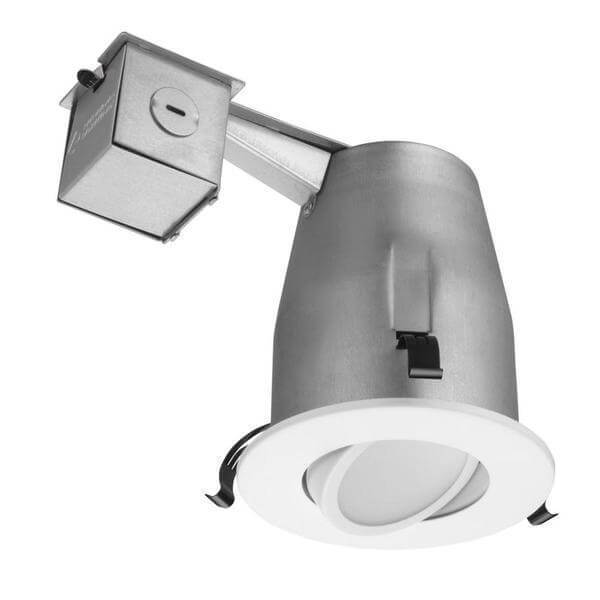 4 in. Matte White Recessed Gimbal LED Lighting Kit Damaged Box-recessed fixtures-Tool Mart Inc.