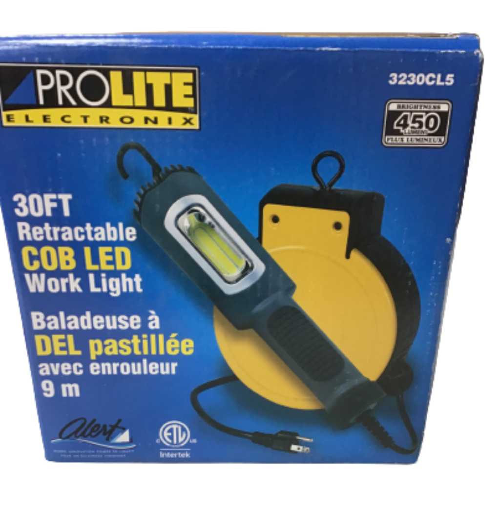 Pro lite Electronix 30 Foot Retractable LED Work Light