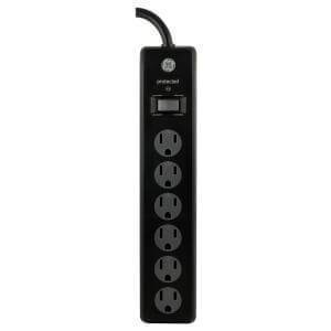 6-Outlet Surge Protector with 6 ft. Cord, Black damaged box-cables & cords-Tool Mart Inc.