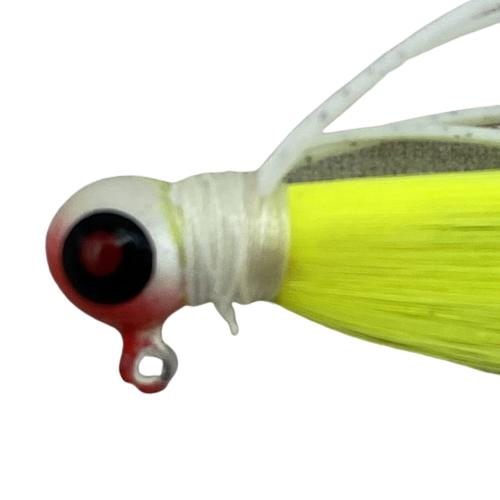 Paps Hair Jig 5 Pack Red White Head Yellow Tail 1/16 Ounce
