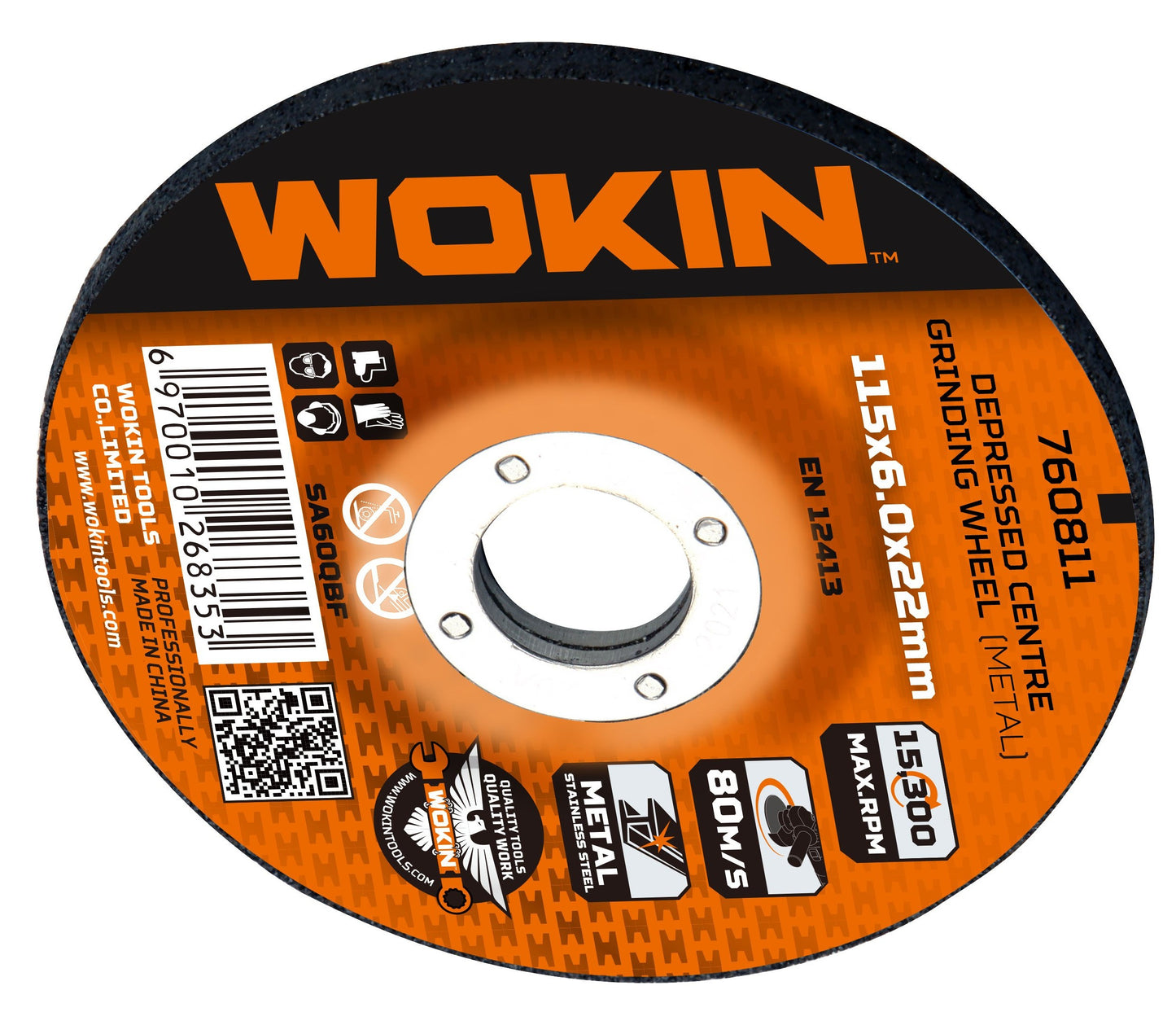 Wokin Depressed Centre Grinding Wheel  4 1 /2 Inch