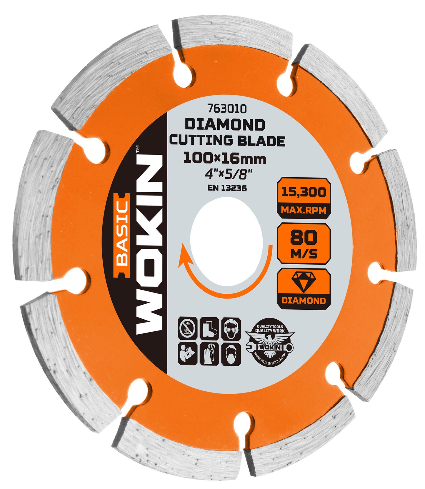 Wokin Dry Diamond Disc 4-1/ Inch  x 7/8 Inch