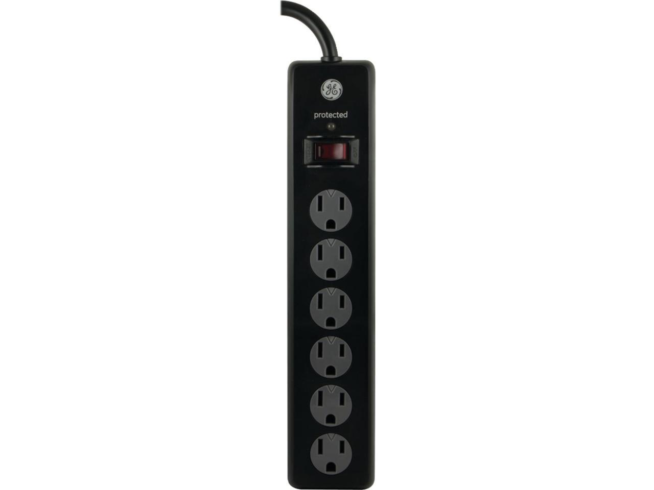 GE 6 Outlet Surge Protector with 6 ft Cord Black damaged box