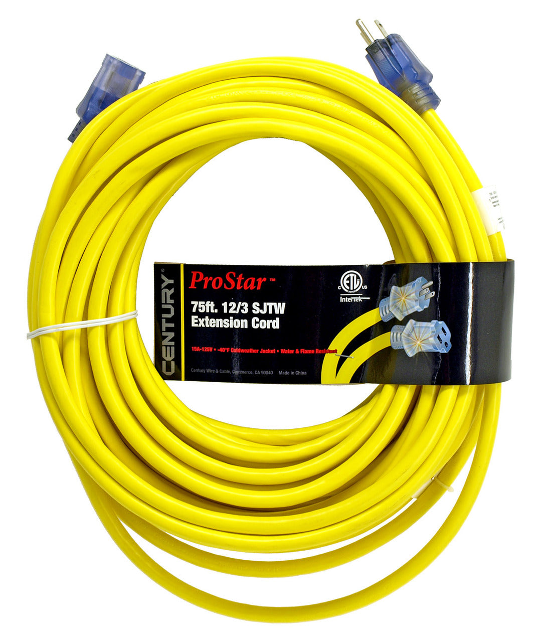 75 Foot 12/3 Pro Star Extension Cord Yellow