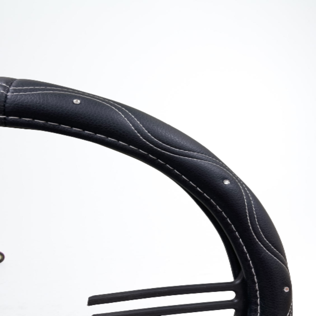 Black Steering Wheel Cover Embellished With Swarovski Crystals