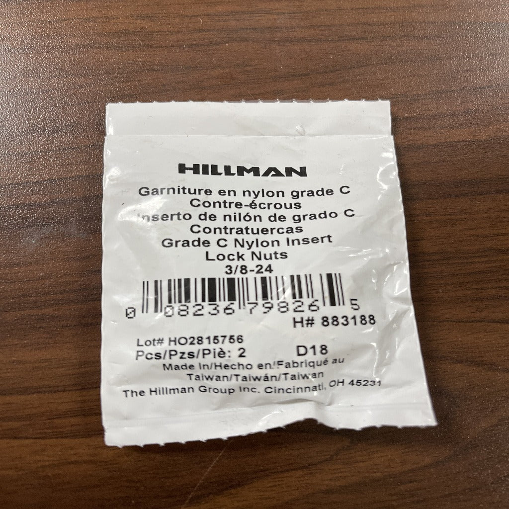 Hillman 2 Count 3/8 inch Yellow Zinc Standard Nylon Insert Lock Nuts