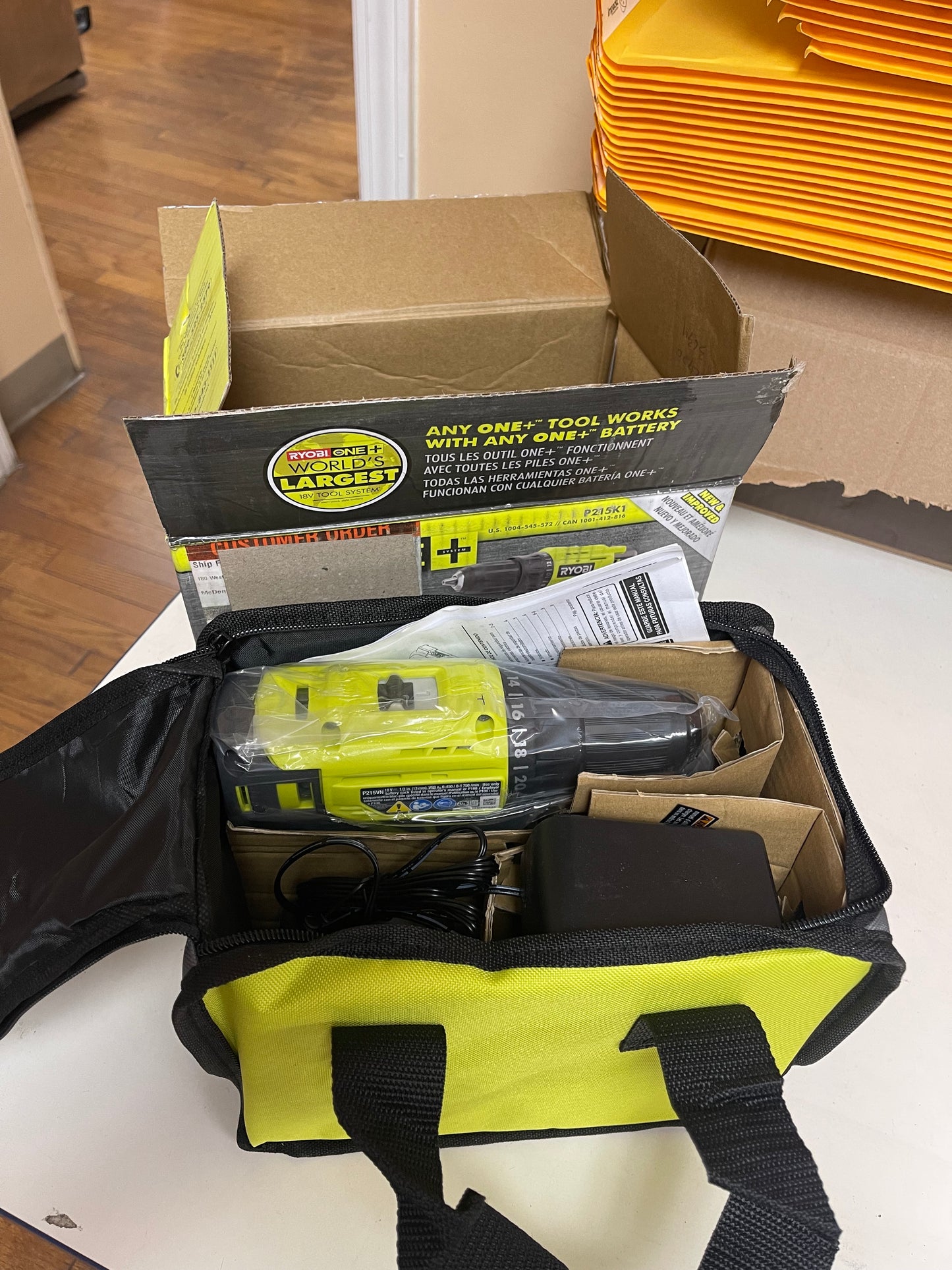 Ryobi One Plus 18V 2 Speed 1/2in Drill/Driver Kit With 2 Batteries Damaged Box