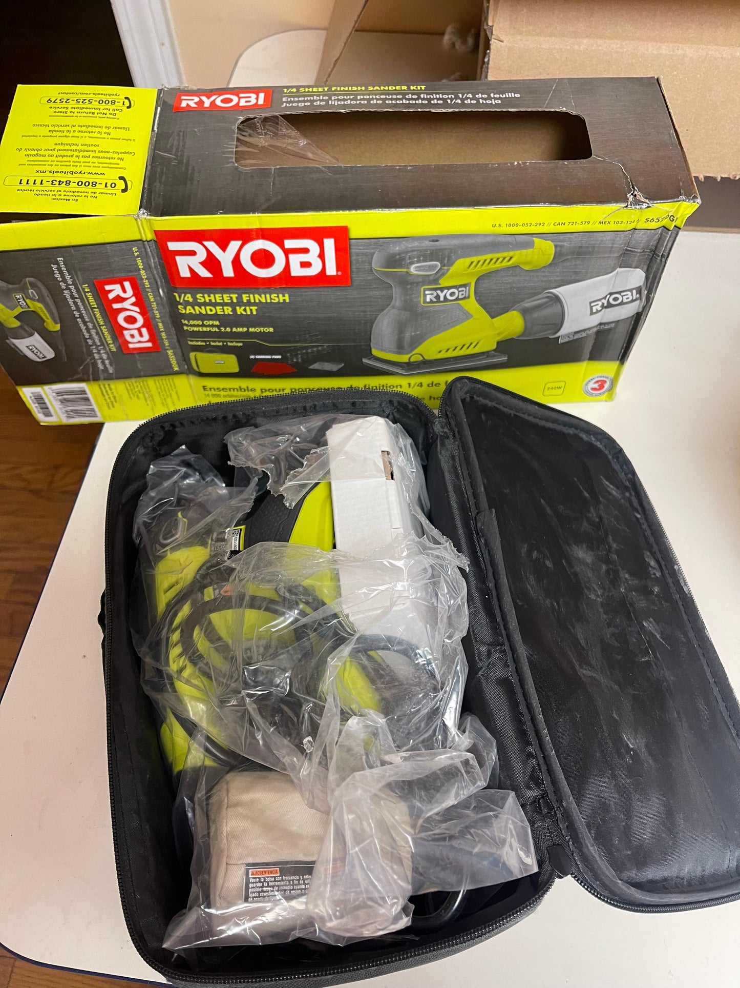Ryobi 2 Amp Corded 1/4 Sheet Sander Damaged Box