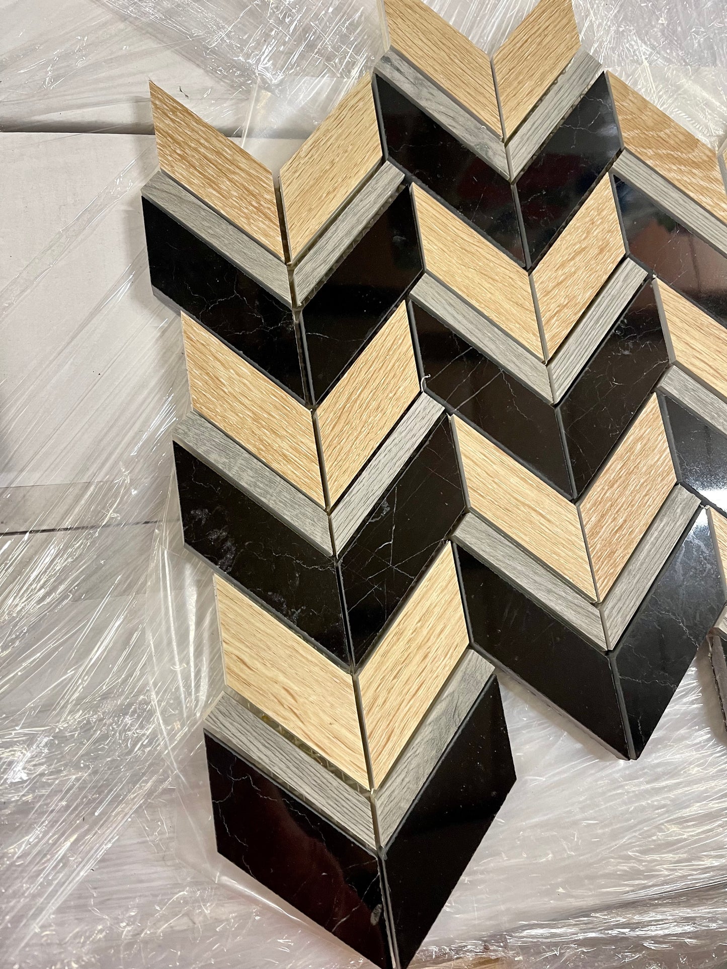 Soci Mosaic Tile Riser Pattern Bourbon Blend Tile (Sold By The Box)