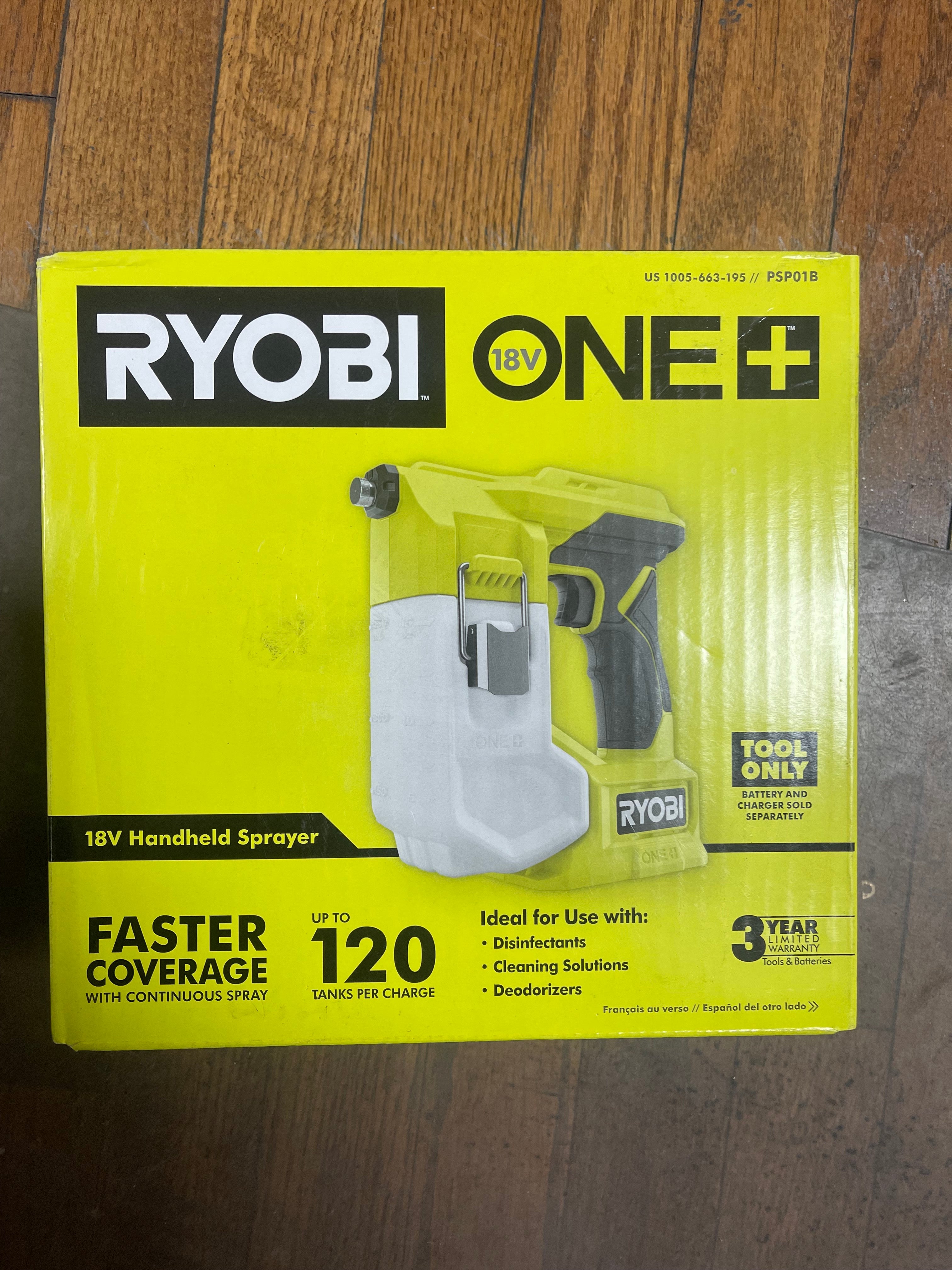 Ryobi One Plus 18V Cordless Handheld Sprayer Tool Only Damaged