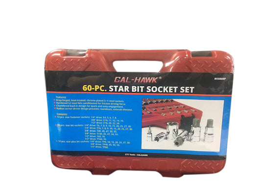 Cal-Hawk 60pc Star Bit Socket Set
