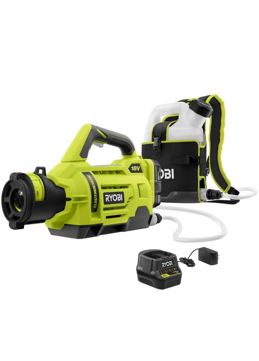 Ryobi One Plus 18V Cordless Electrostatic 1 Gal. Sprayer Kit with (2) 2.0 Ah Batteries and (1) Charger Damaged Box