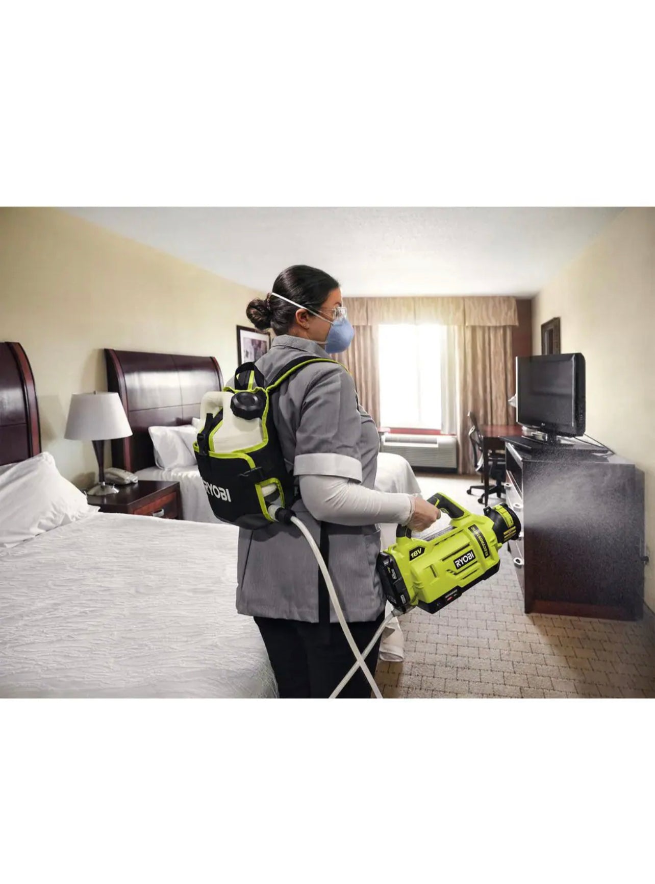 Ryobi One Plus 18V Cordless Electrostatic 1 Gal. Sprayer Kit with (2) 2.0 Ah Batteries and (1) Charger Damaged Box
