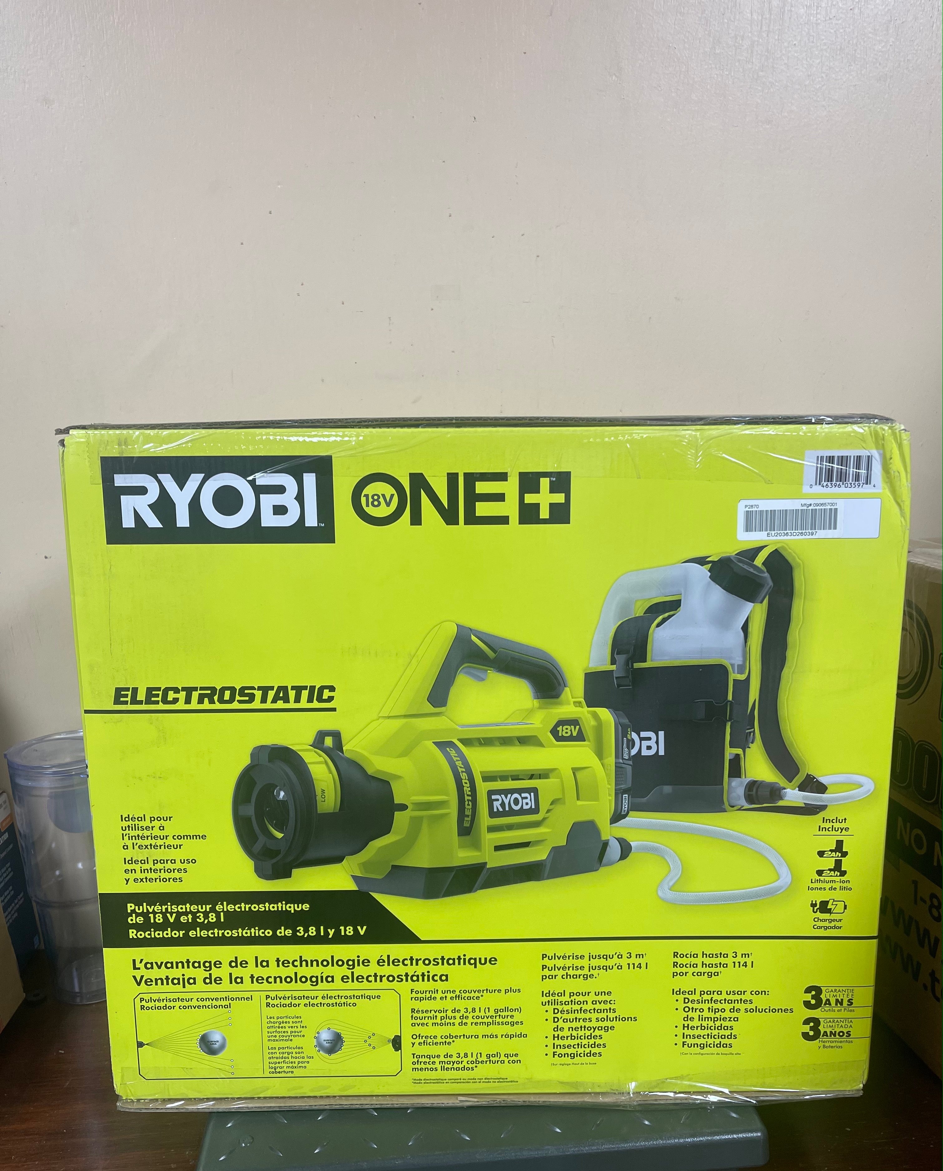 Ryobi One Plus 18V Cordless Electrostatic Gal. Sprayer Kit with (2) –  Tool Mart Inc.