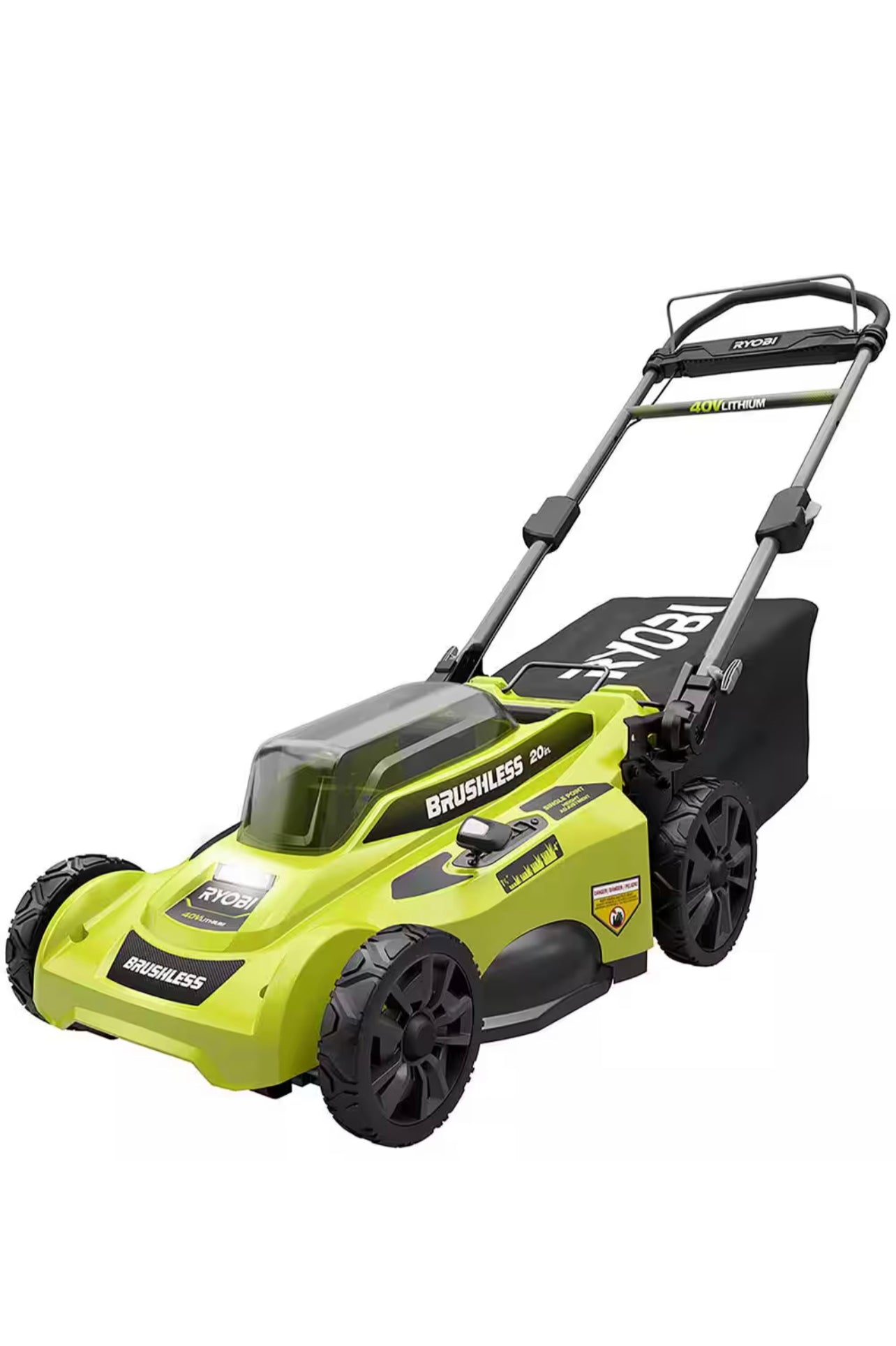 Ryobi 40V Brushless 20 in. Cordless Battery Walk Behind Push Lawn Mower with 6.0 Ah Battery and Charger Damaged Box