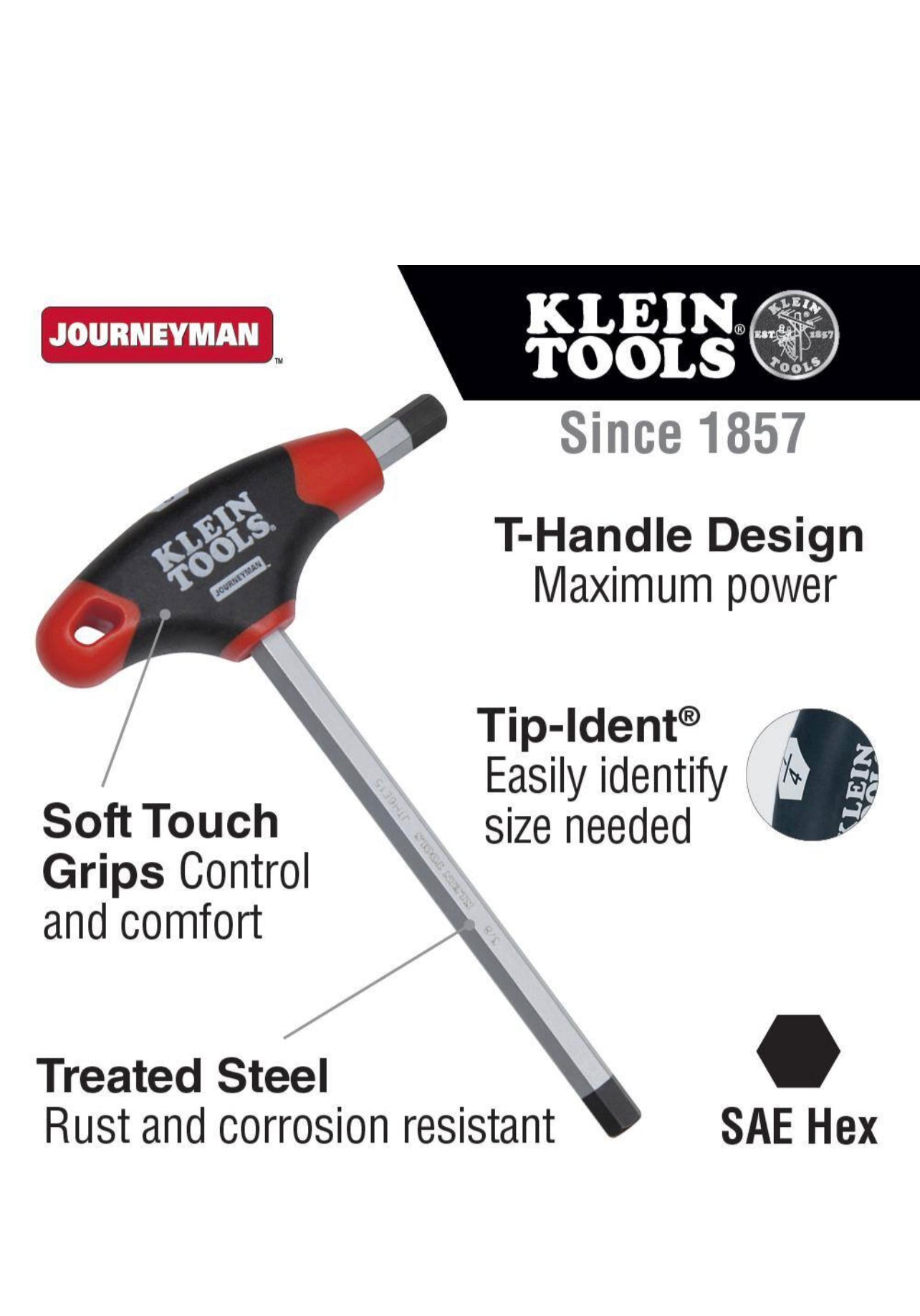 Klein Tools 4 in. 1/4 in. Hex Journeyman T-Handle