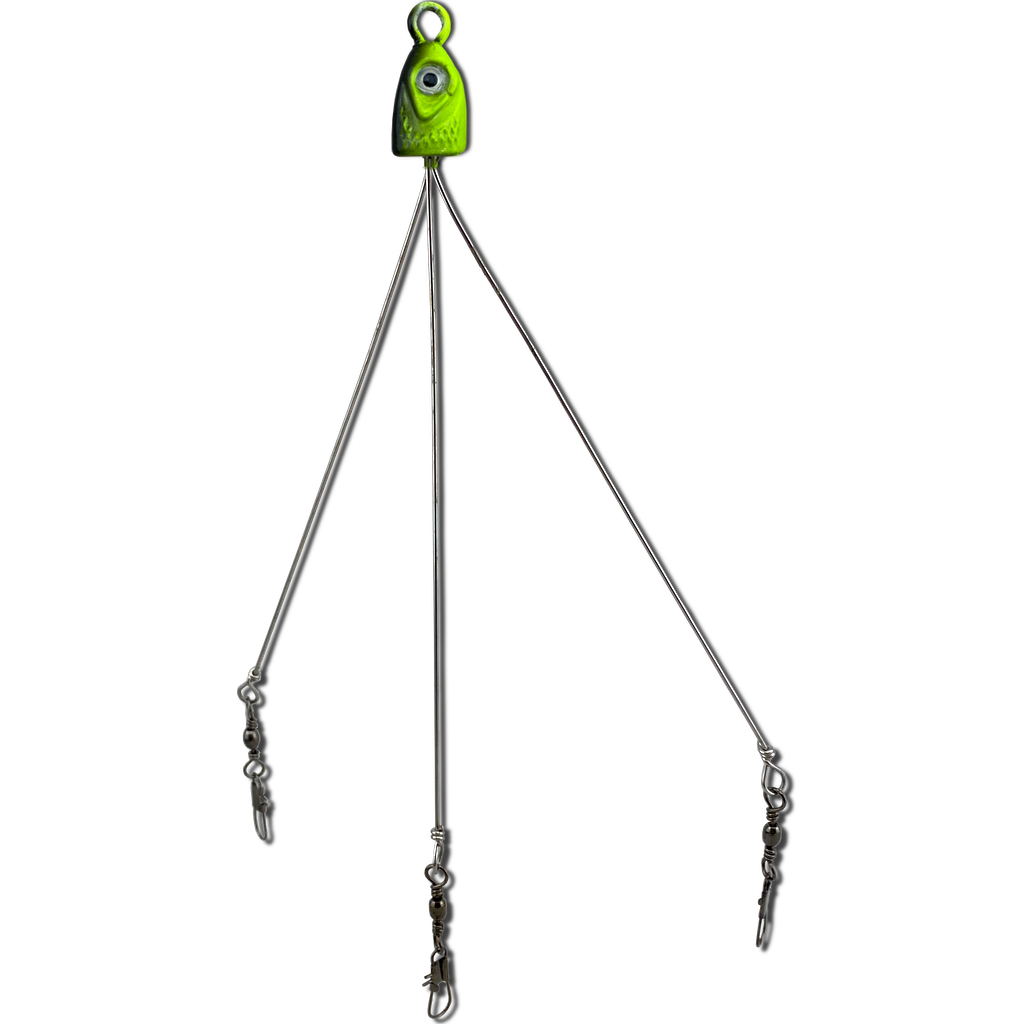 Paps Umbrella Fishing Rig 2 Pack 3 Hook Lime
