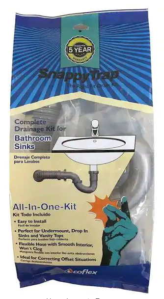 SnappyTrap Universal Drain Kit for Bathroom Sinks Damaged Box