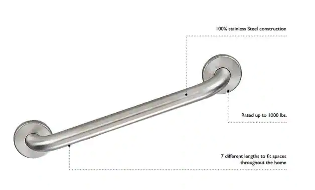 Design House 24 in x 1 1/2 in Concealed Screw Safety Grab Bar in Satin Nickel Damaged Box