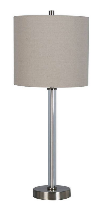 Project 62 Clear Tube Buffet Table Lamp Brushed Nickel Includes LED Light Bulb