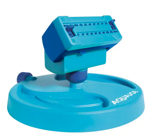 Aqua Joe 20 Nozzle Max Coverage Adjustable Gear Driven Oscillating Sprinkler on Sled Base Damaged Box