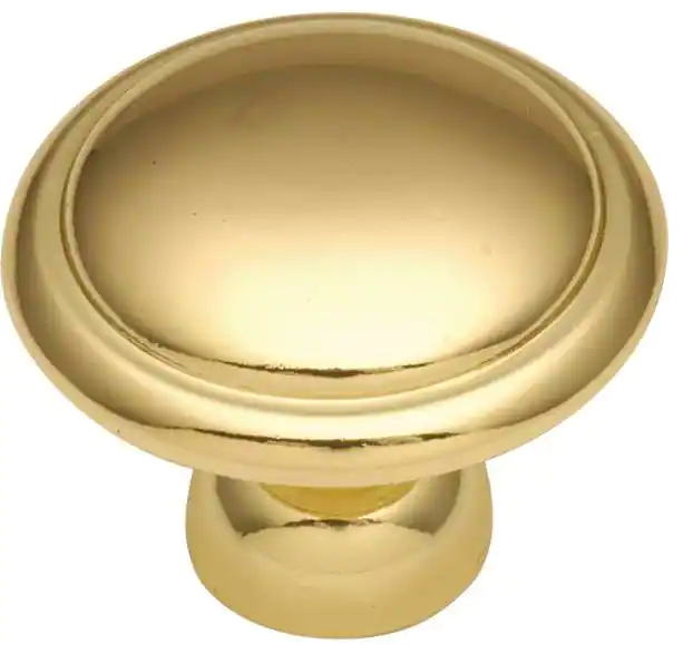 Hickory Hardware Conquest 1 3/8 inch Polished Brass Cabinet Knob