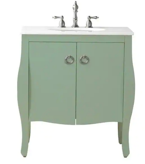 Home Decorators Collection Bath Vanity in Ivory  Marble Vanity Top in  Sink Scratch & Dent