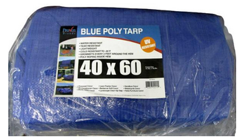 40 x 60 inch Blue Poly Tarp
