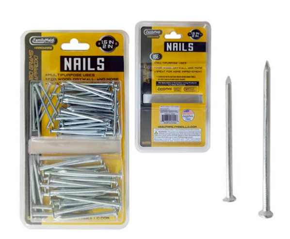 Family Maid 1.5 inch and 2 inch 18 g Nails