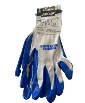 Firm Grip Nitrile Dipped Pro Paint Blue Washable and Reusable Gloves