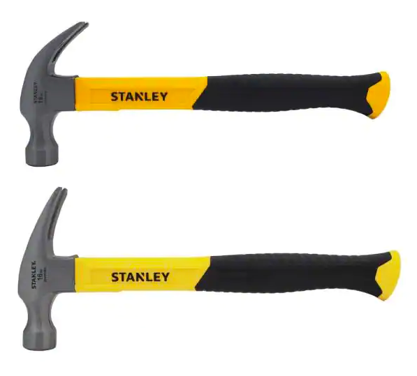 Stanley 2pc 16oz Hammer With Fiberglass Handle