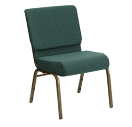 Flash Furniture  Hunter Green Dot Patterned  Church Chair with Gold Vein Frame