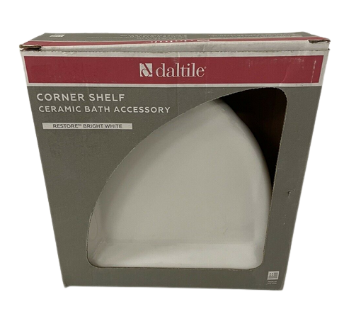 Daltile Ceramic Bright White Corner Shelf 8x8x2 Inch Damaged Box
