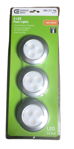 Commercial Electric 3 LED Puck Lights
