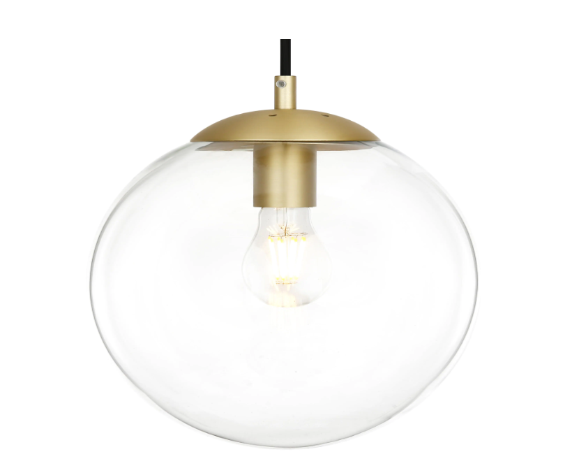 Light Society Zeno 1-Light Clear/Brass Globe Pendant with Glass Shade Damaged Box