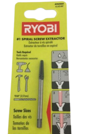 RYOBI No. 1 Spiral Screw Extractor *DAMAGED BOX*