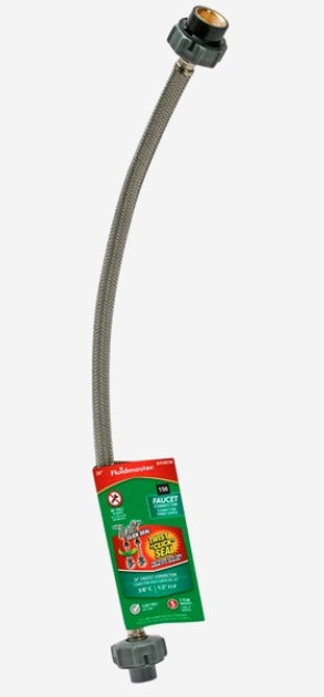 Fluidmaster  3/8-in Compression 20-in Braided Stainless Steel Flexible Faucet Supply Line *DAMAGED BOX*
