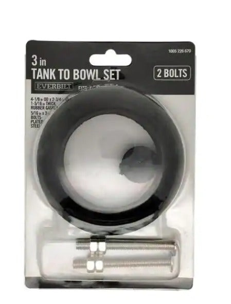 EVERBILT 3 in. Toilet Tank to Bowl Set Fits 3 in. Flush Valve *DAMAGED BOX*