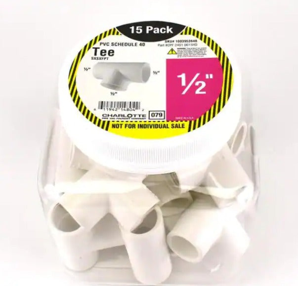 1/2 in. PVC Tee S x S x S Pro Pack (15-Pack)