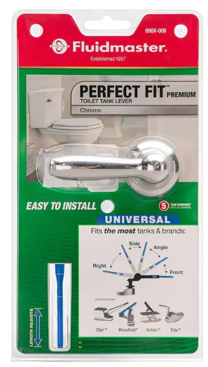 Chrome Traditional Perfect Fit Premium Universal Toilet Tank Lever Damaged Box
