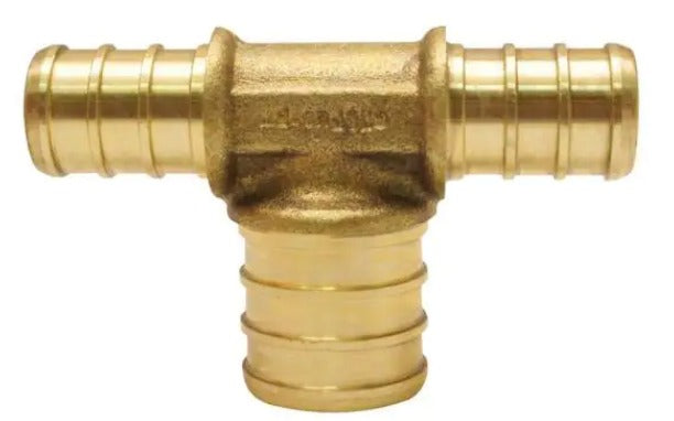 Apollo 1/2 in. x 1/2 in. x 3/4 in. Brass PEX Barb Reducing Tee *DAMAGED BOX*