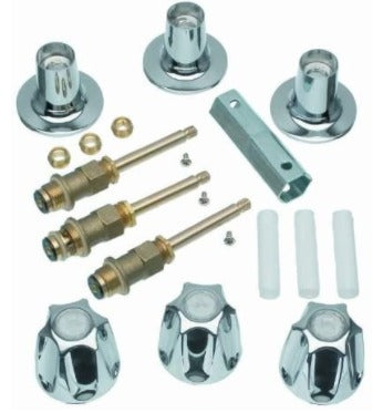 DANCO Bathtub and Shower 3-Handle Remodel/Rebuild Trim Kit for Price Pfister Verve Faucets | Knob Handle | 12H-2H, 12H-2C, 12H-18D | Chrome *DAMAGED BOX*