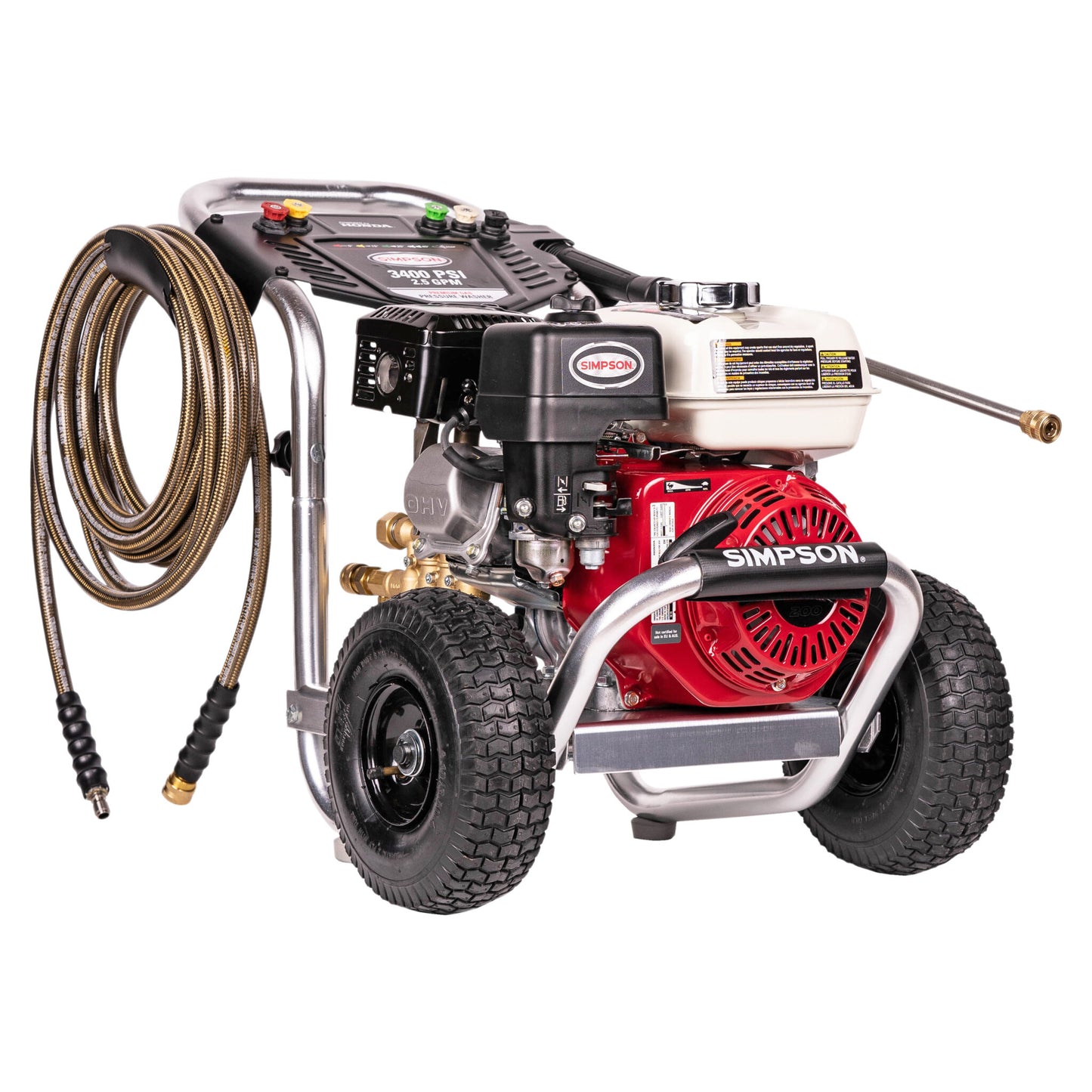 Simpson 3400 PSI at 2.5 GPM Honda GX200 with Triplex Plunger Pump Cold Water Professional Gas Pressure Washer Factory Serviced