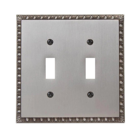 Amerelle Renaissance 2-Toggle Wall Plate, Antique Nickel Damaged Box-outlets, switches, & plates-Tool Mart Inc.