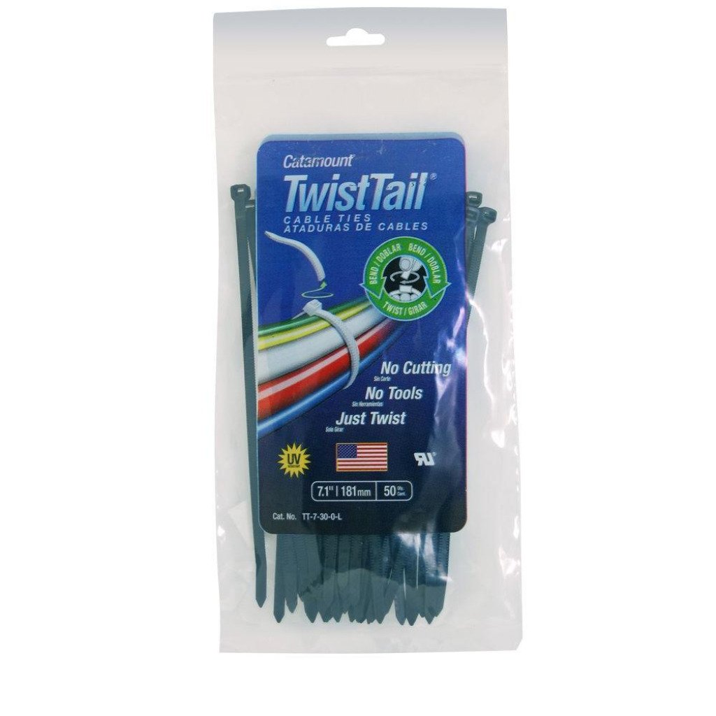 Twist Tail 50 Count Zip and Twist 7 1 Inch Cable Ties Damaged Bag
